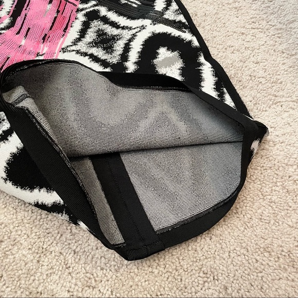 Herve Leger Bandage Dress (Black/White & Hot Pink) - Picture 6 of 10